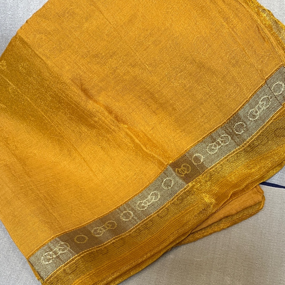 Gold Colored Pashmina/Scarf with Dark Gold Accents 64x21